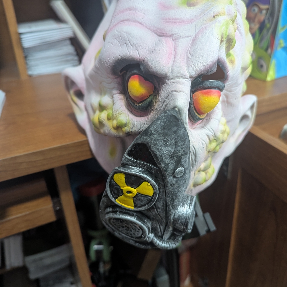Zombie Gas Mask with Radiation Symbol